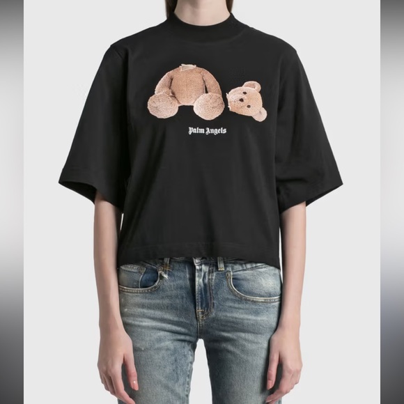 New Palm Angels Black Tee with Teddy Graphic - Picture 1 of 4
